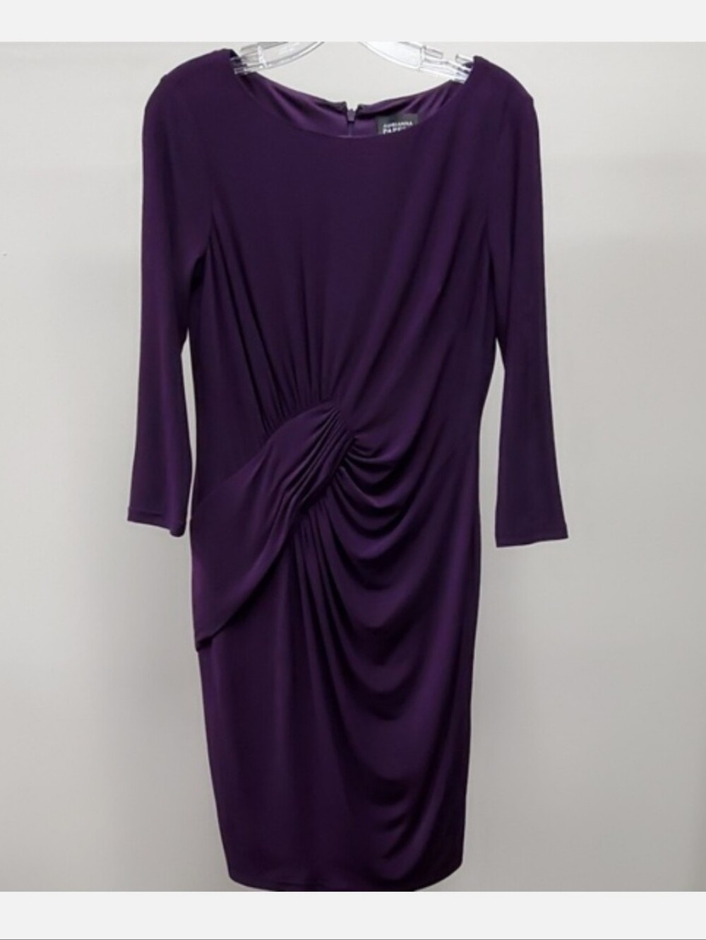 Vintage Adrianna Papell Purple Ruched Sheath Dress